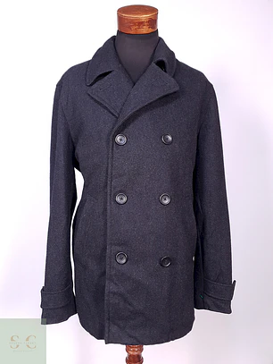 Abrigo Marinero Plomo Clairborne Wool Blend Talla LXL