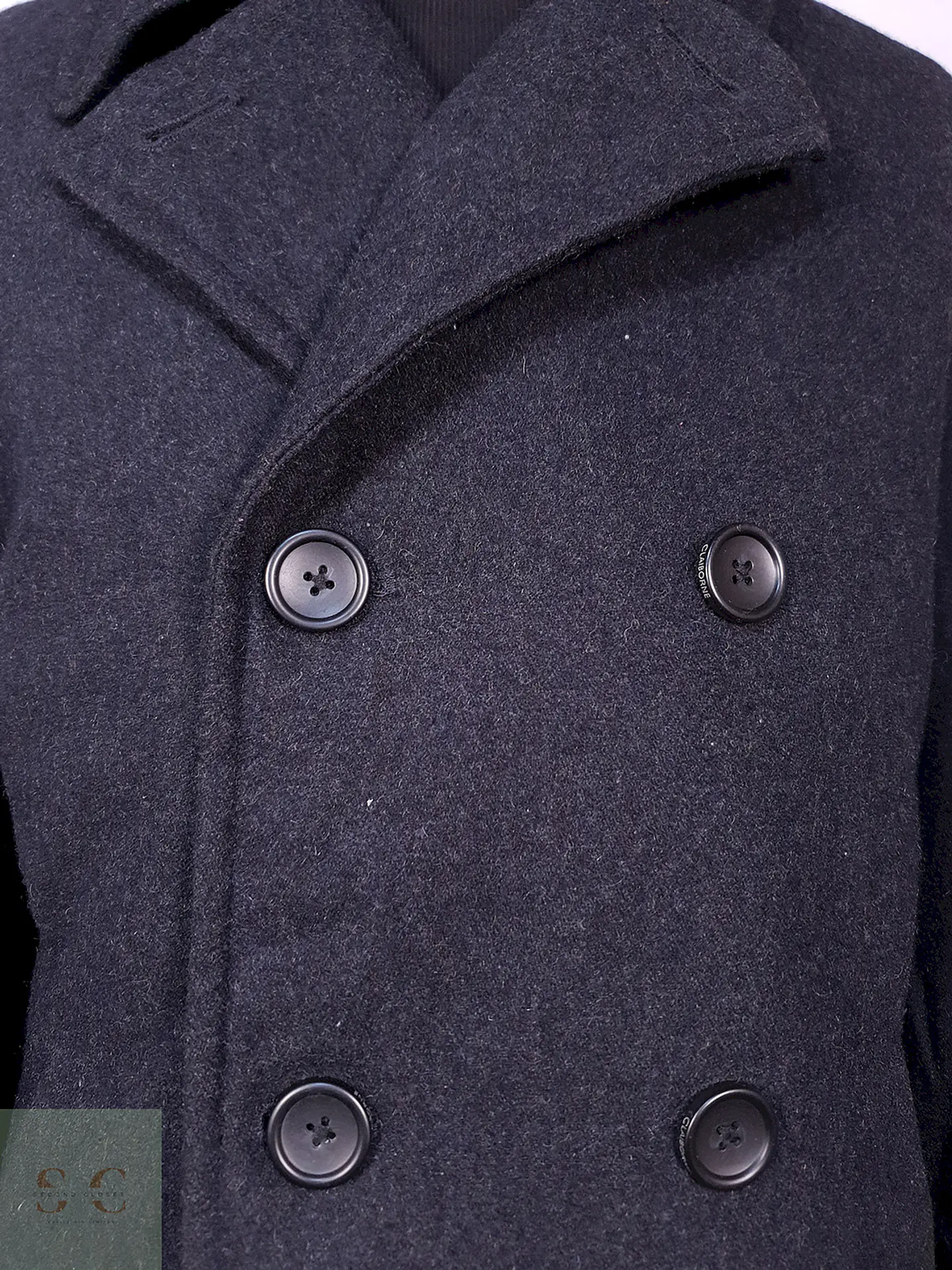 Abrigo Marinero Plomo Clairborne Wool Blend Talla LXL 4