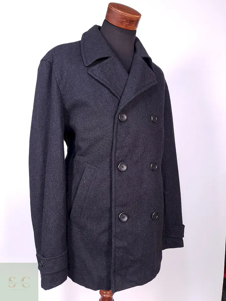 Abrigo Marinero Plomo Clairborne Wool Blend Talla LXL 7