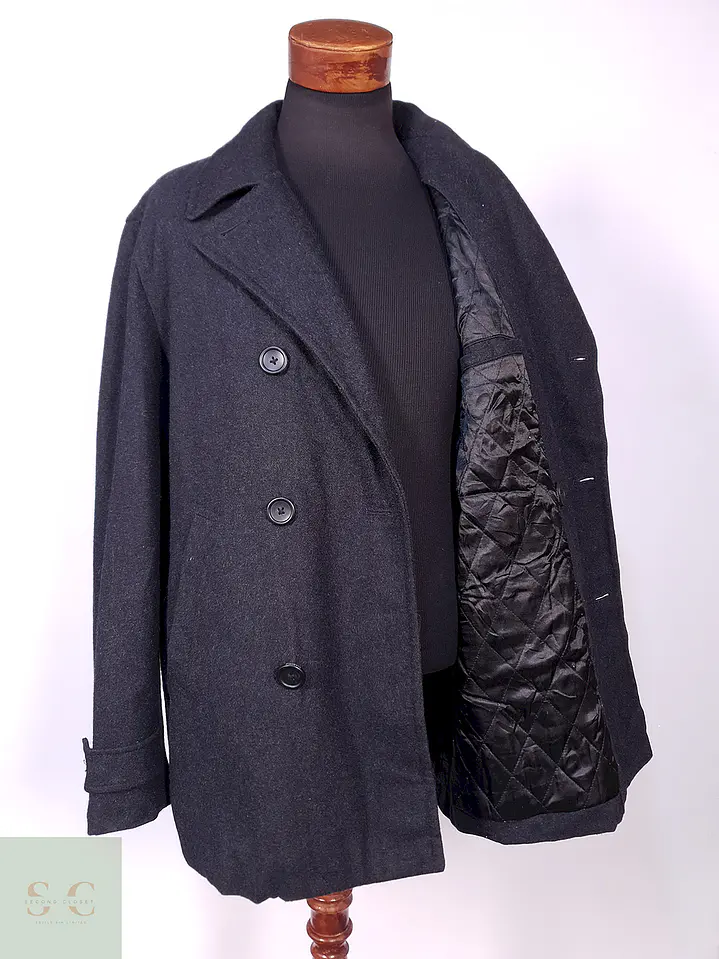Abrigo Marinero Plomo Clairborne Wool Blend Talla LXL 9