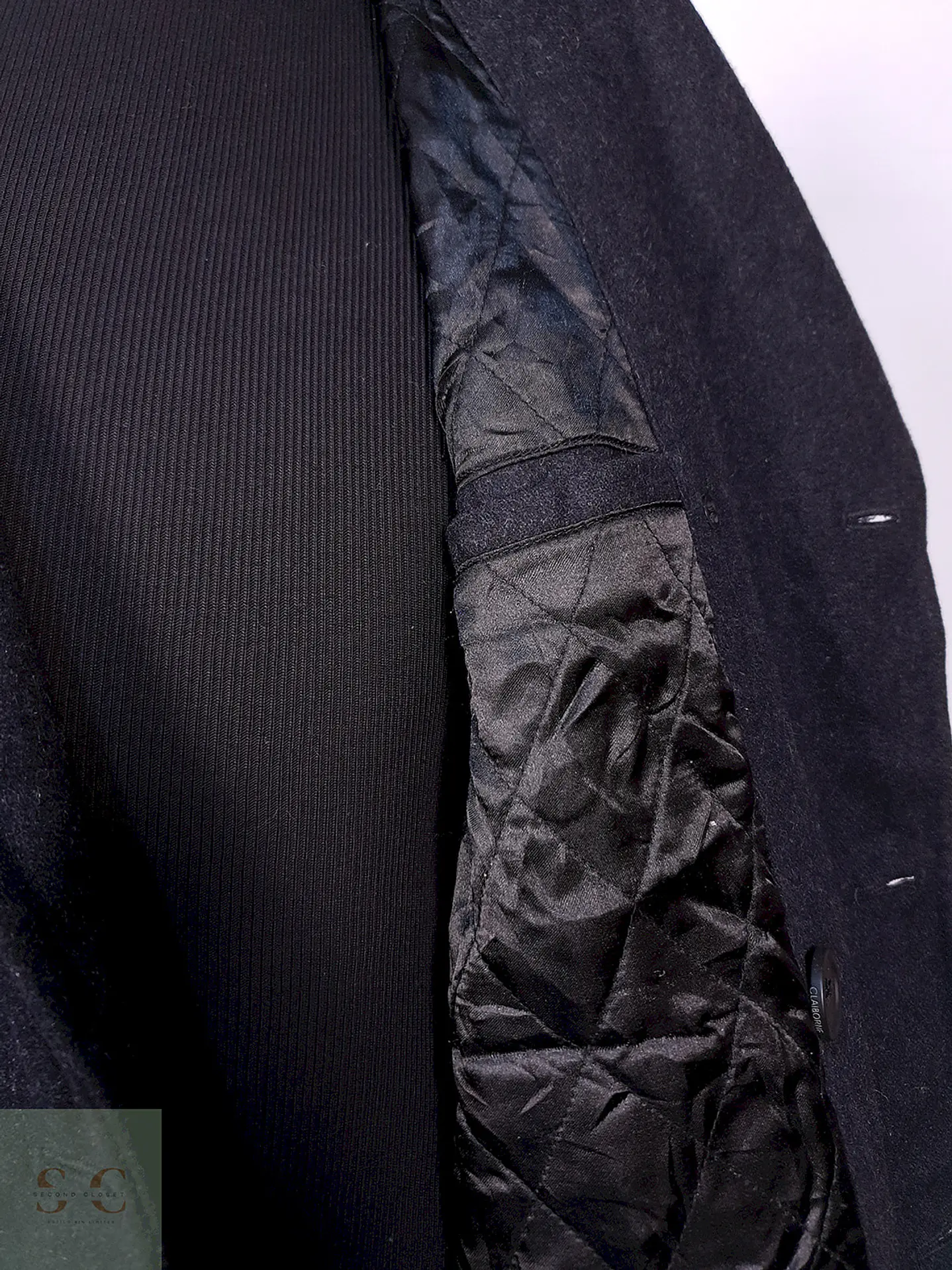 Abrigo Marinero Plomo Clairborne Wool Blend Talla LXL 10