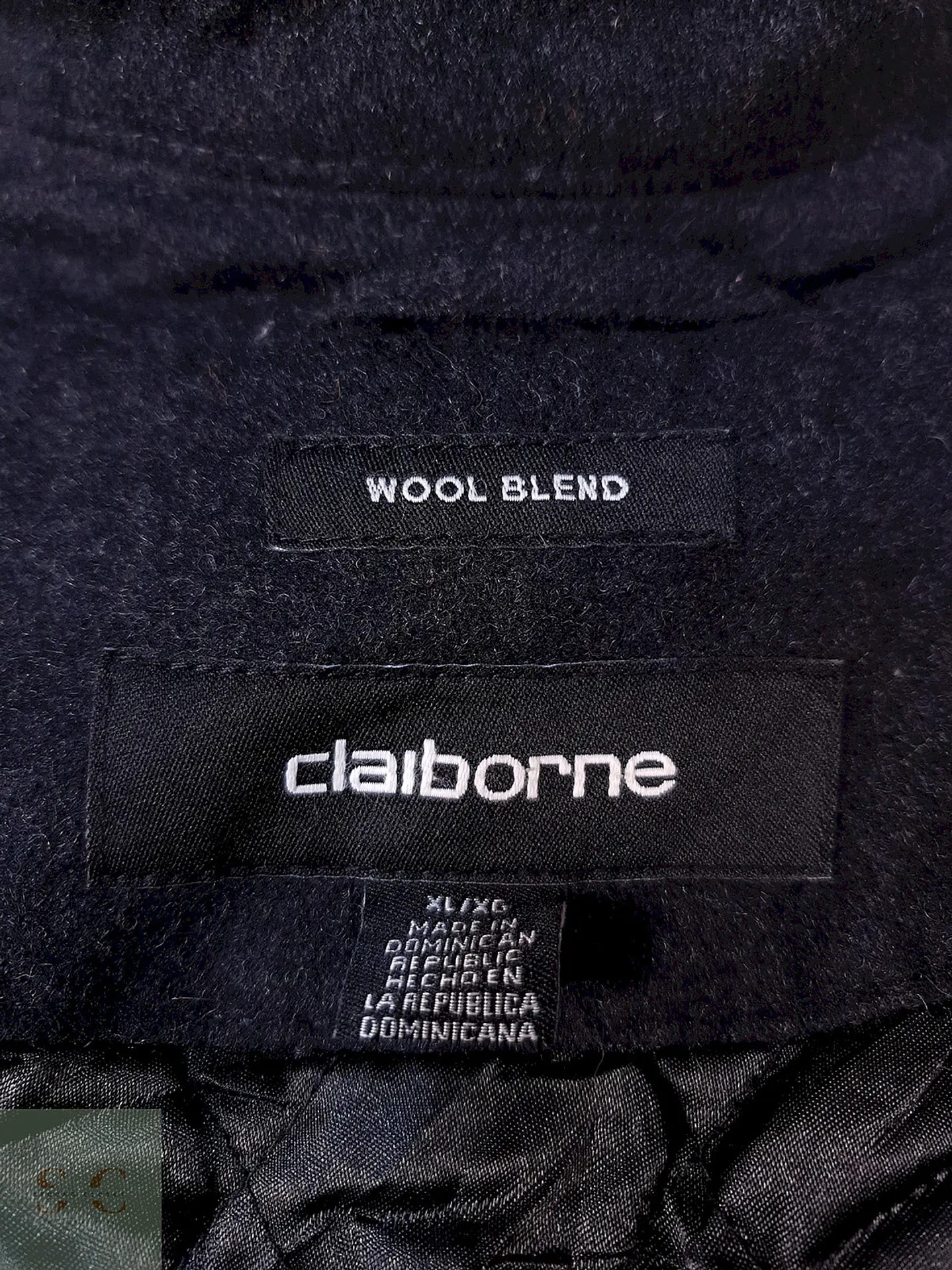 Abrigo Marinero Plomo Clairborne Wool Blend Talla LXL 13