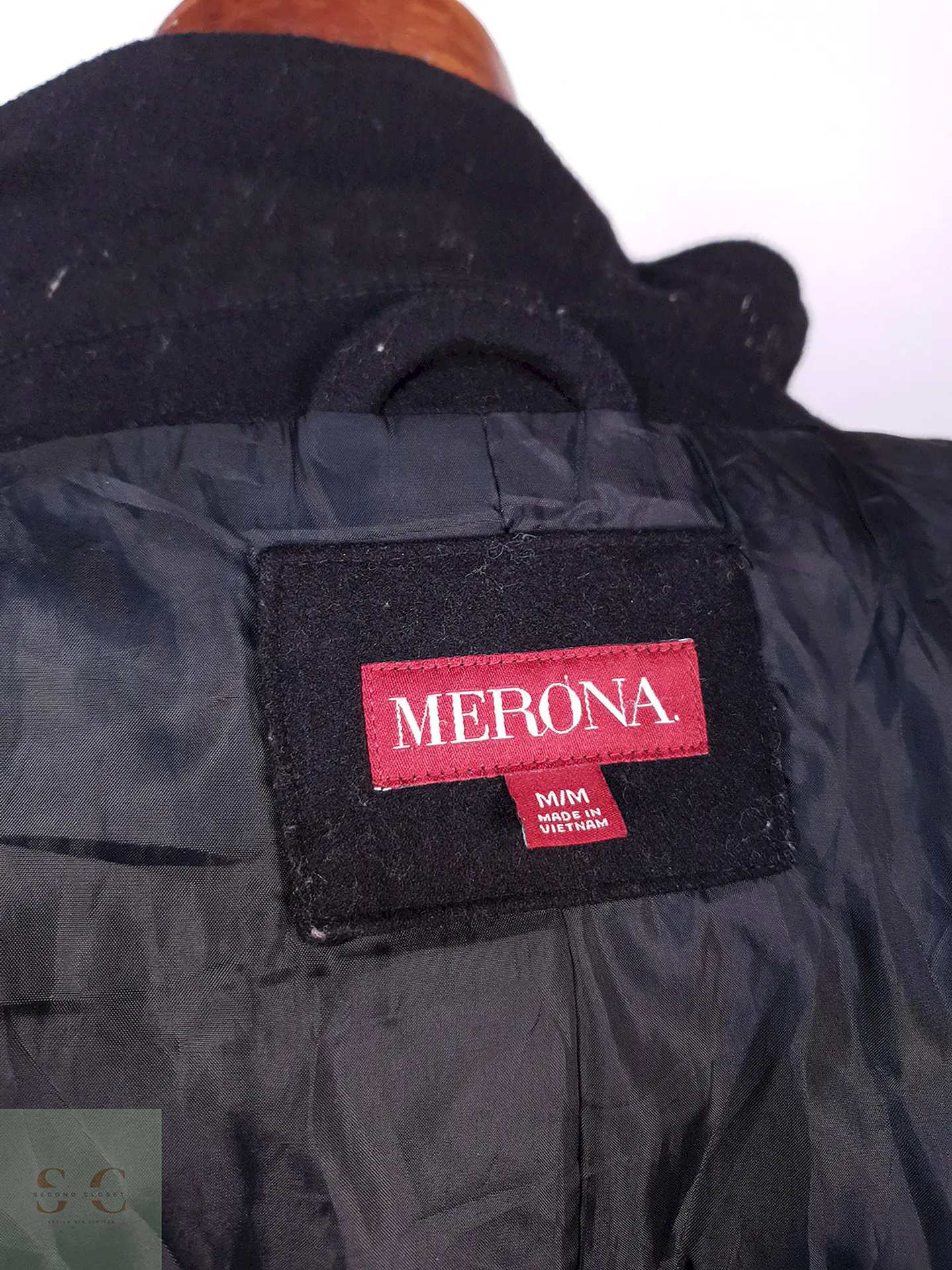 Abrigo Negro Merona Lana Talla M 11