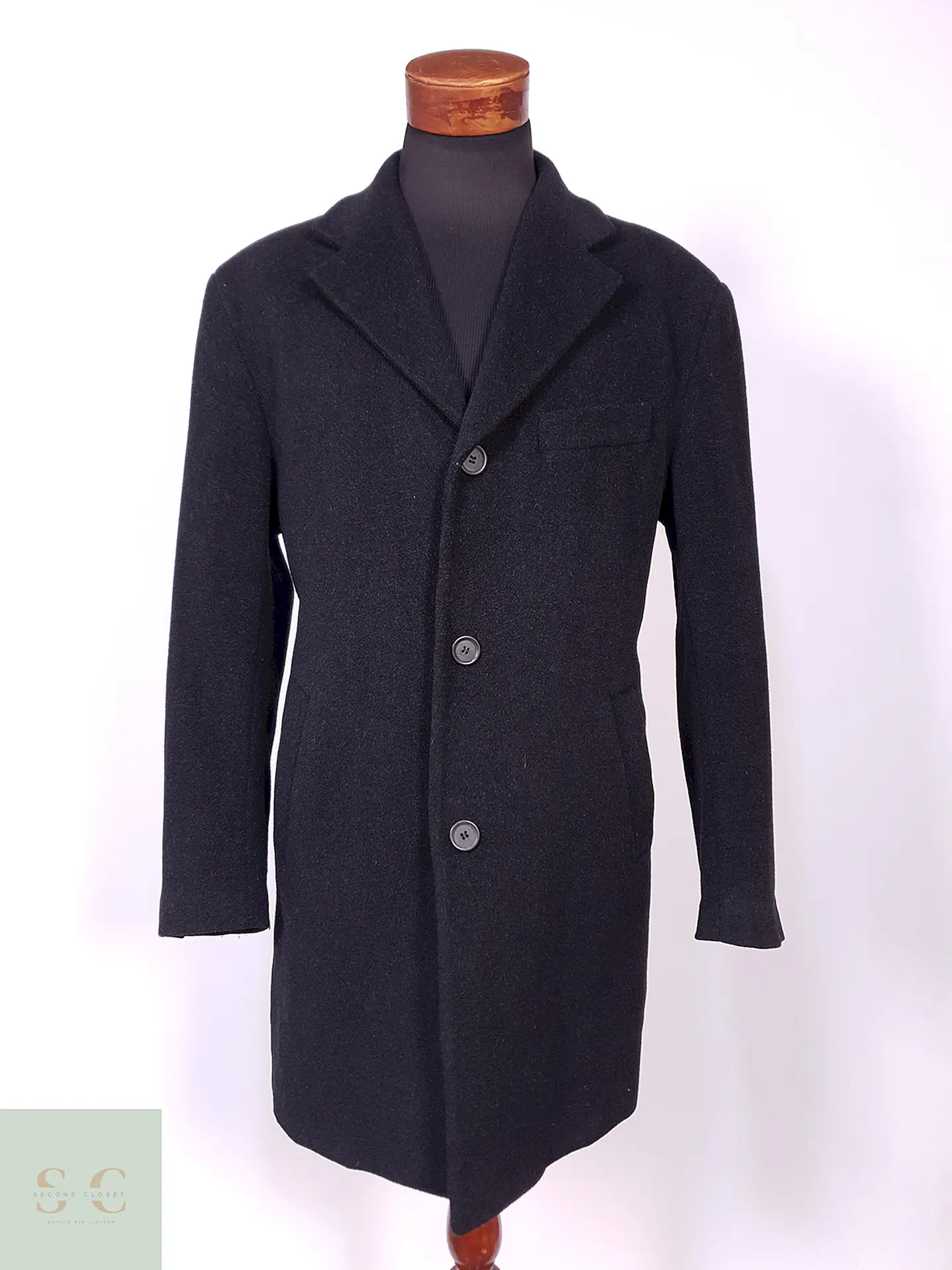 Abrigo Vintage 80% Lana Grafito Talla LXL 1