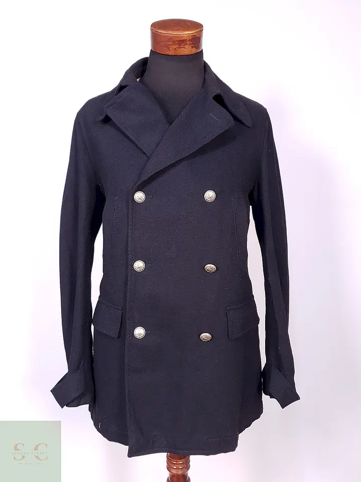 Abrigo Marinero Azul Incom Uomo 60% Lana Talla M 1