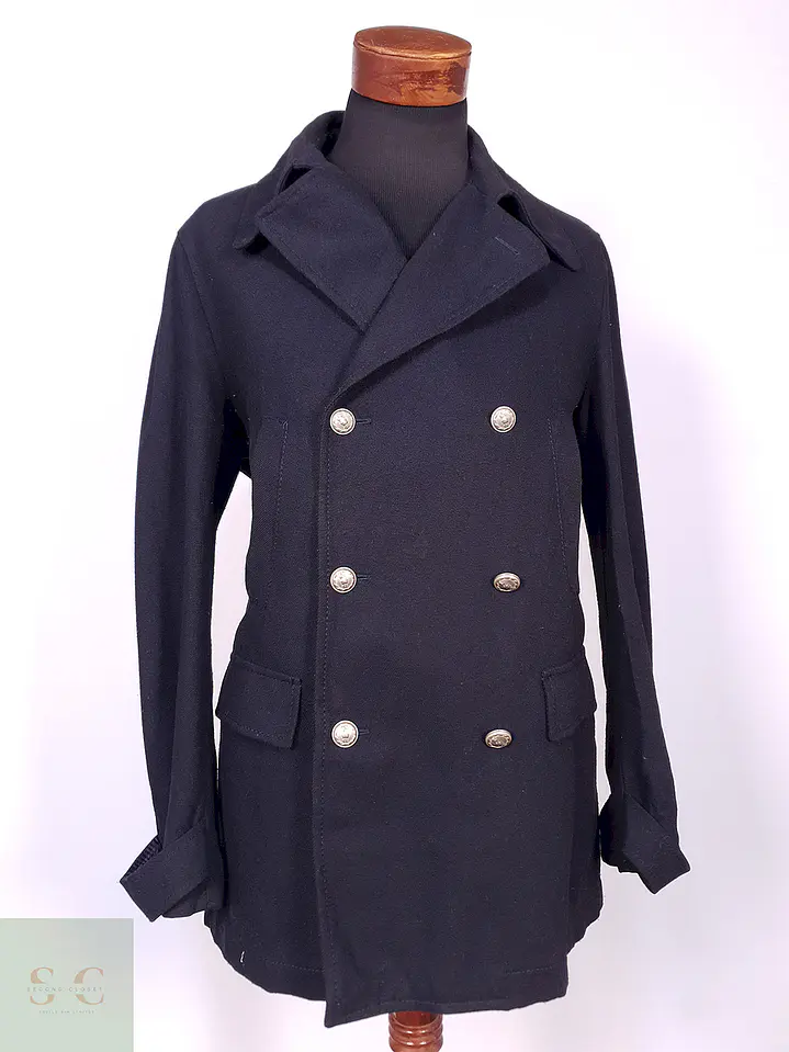 Abrigo Marinero Azul Incom Uomo 60% Lana Talla M 2