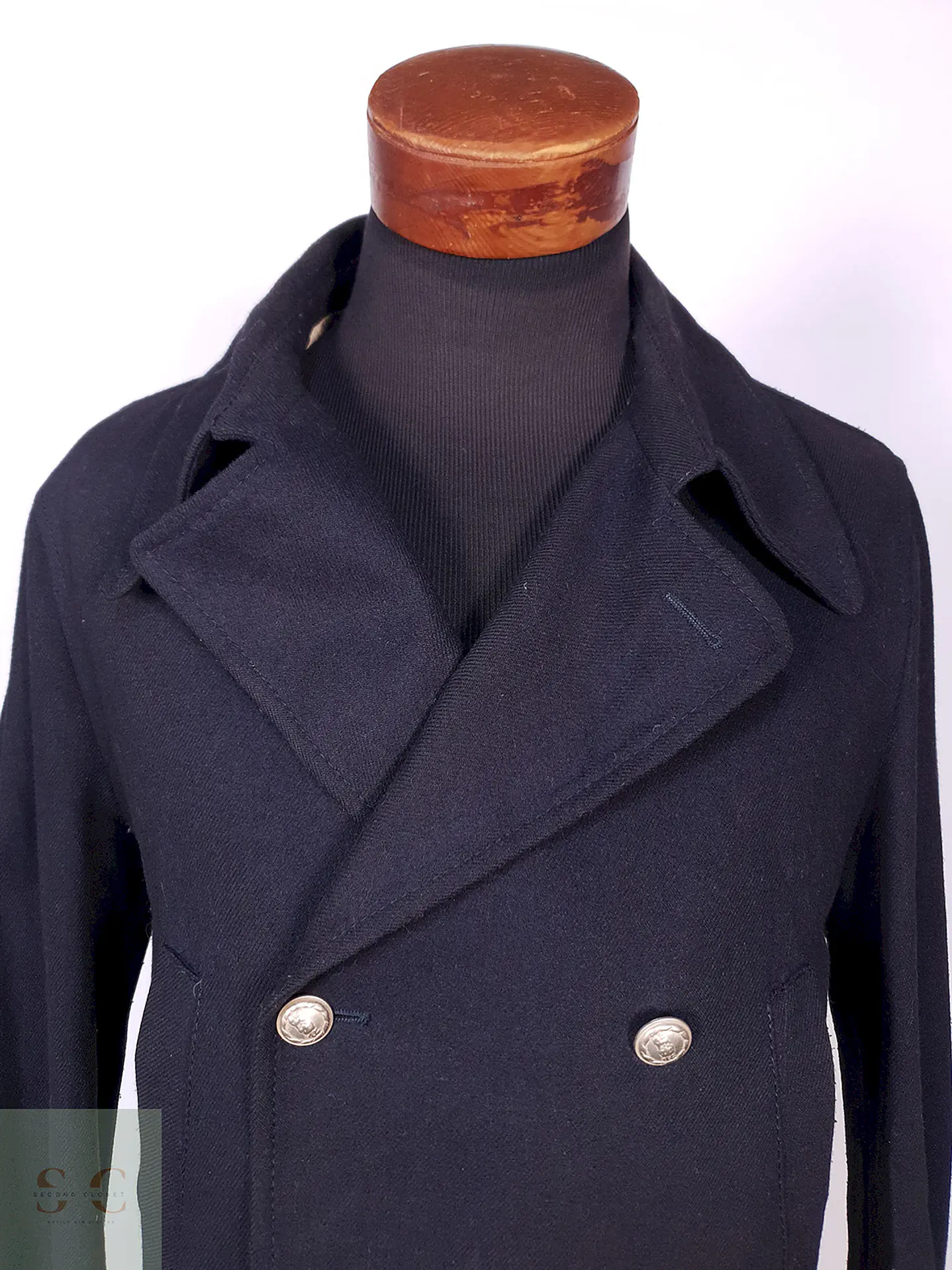 Abrigo Marinero Azul Incom Uomo 60% Lana Talla M 6