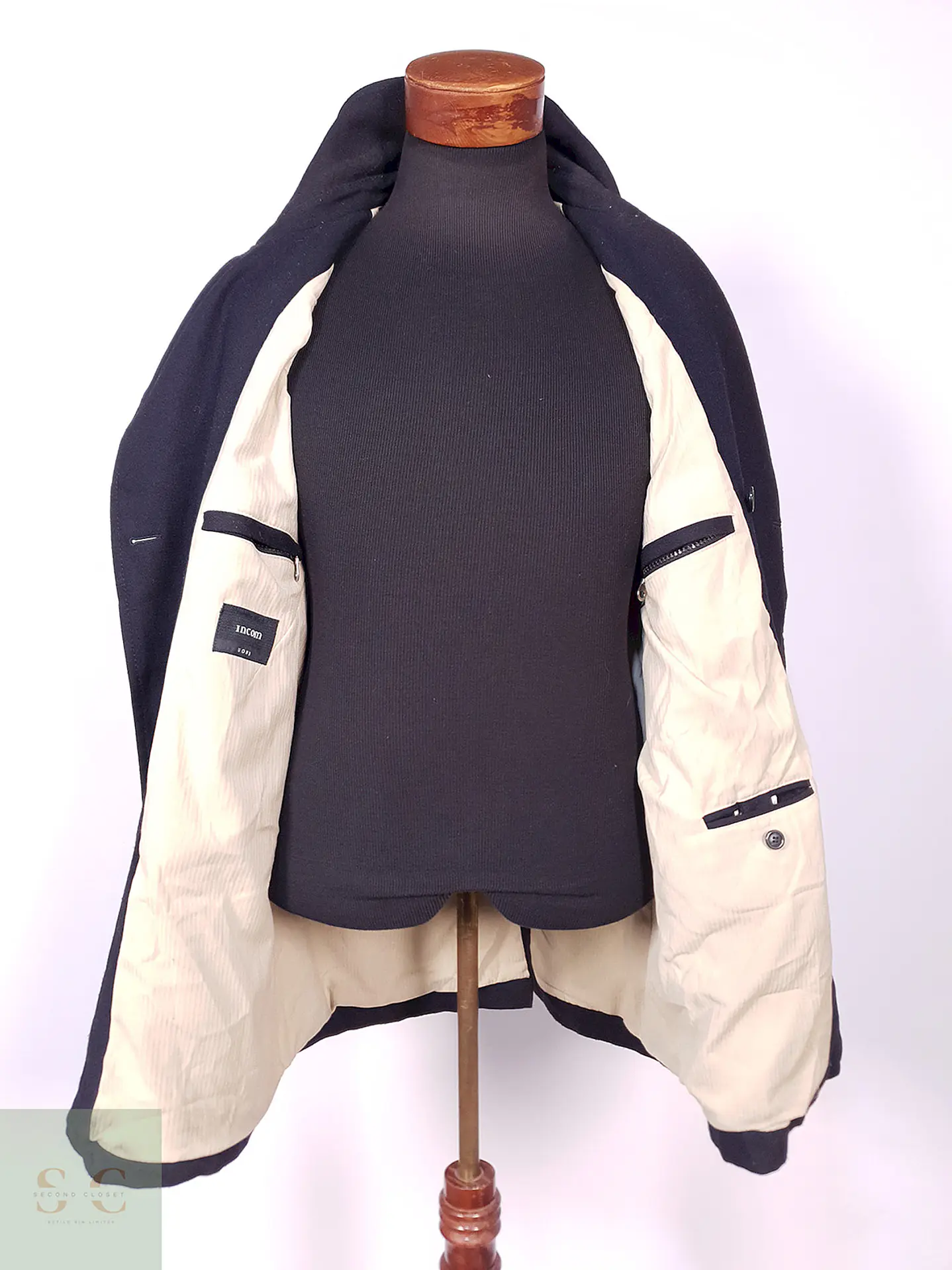 Abrigo Marinero Azul Incom Uomo 60% Lana Talla M 11