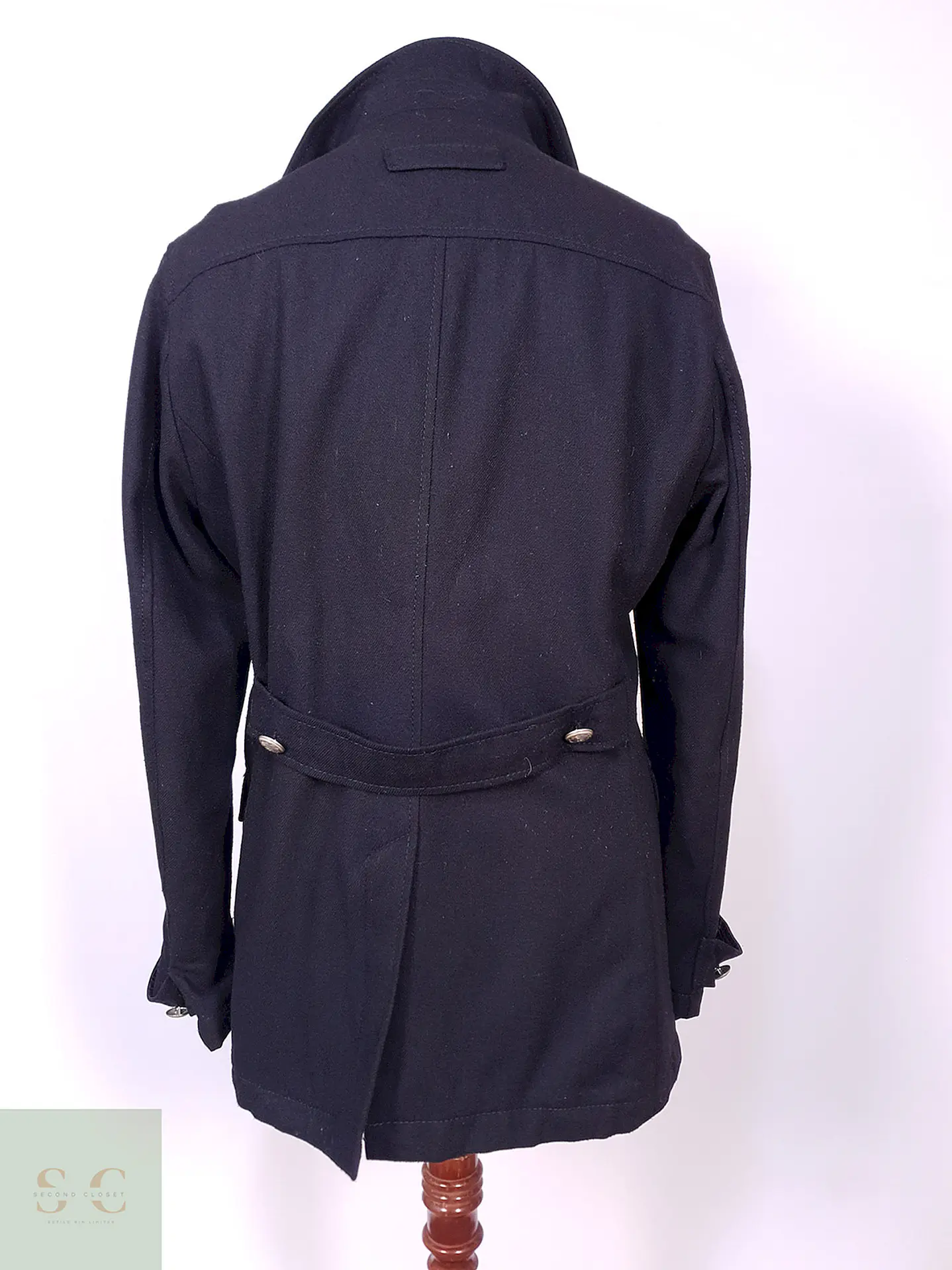Abrigo Marinero Azul Incom Uomo 60% Lana Talla M 12