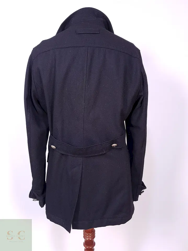Abrigo Marinero Azul Incom Uomo 60% Lana Talla M 12