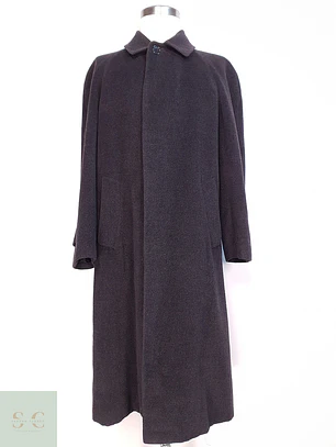 Abrigo Largo Plomo Black Watch Lana Cashmere Talla L