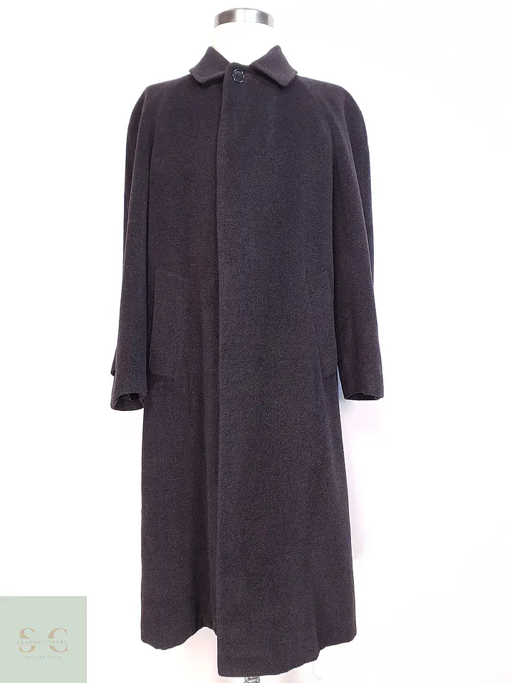 Abrigo Largo Plomo Black Watch Lana Cashmere Talla L 1