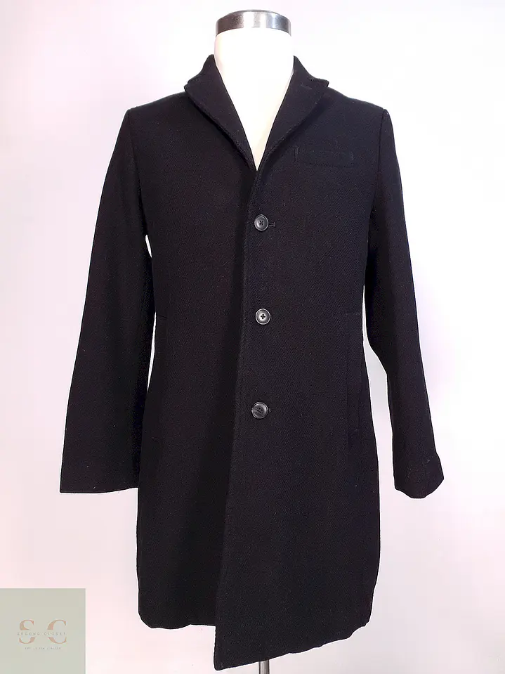 Abrigo Negro GAP Lana Italiano Lanificio Nello Gori - Talla S 1