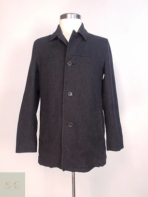 Abrigo Tommy Hilfiger Plomo - Lana Talla SM