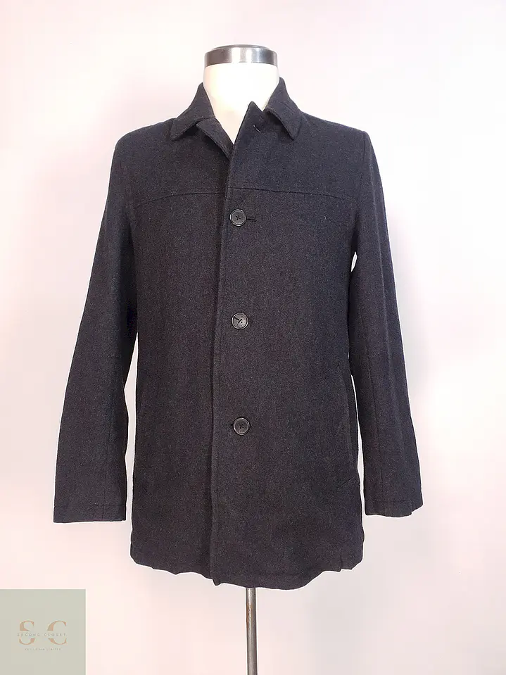Abrigo Tommy Hilfiger Plomo - Lana Talla SM 1