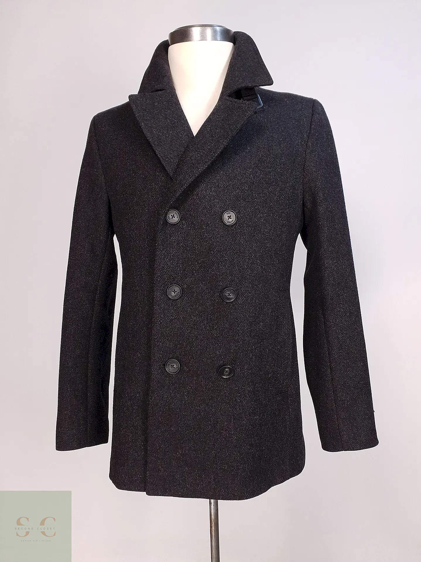 Abrigo Marinero Plomo Ted Baker - Lana Talla SM 1