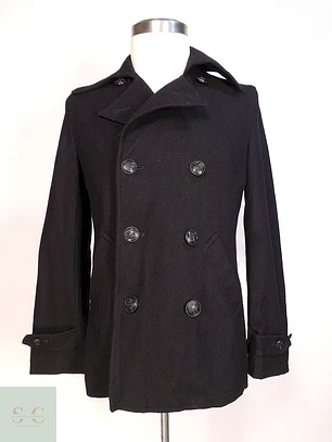 Abrigo Marinero Negro Japonés Suggestion - Lana Talla S