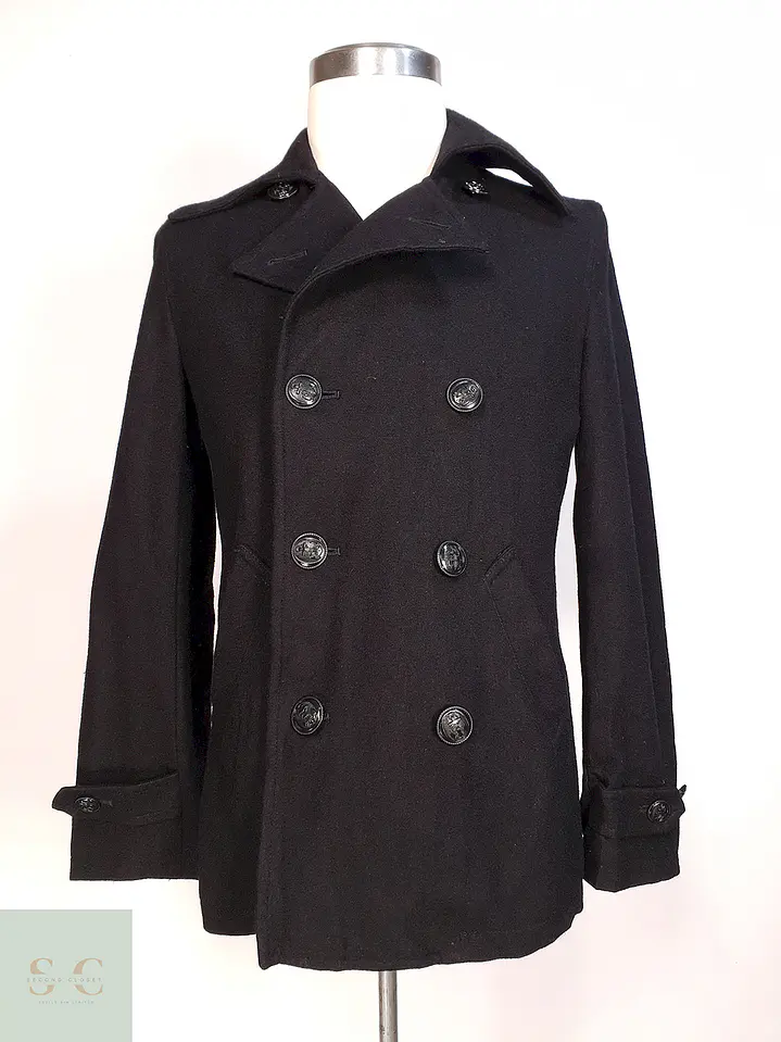 Abrigo Marinero Negro Japonés Suggestion - Lana Talla S 1