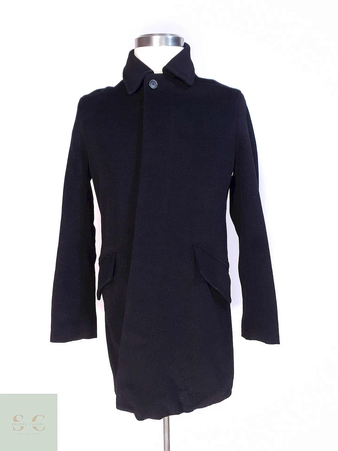 Abrigo Banana Republic Grafito 100% Lana Talla SM 2