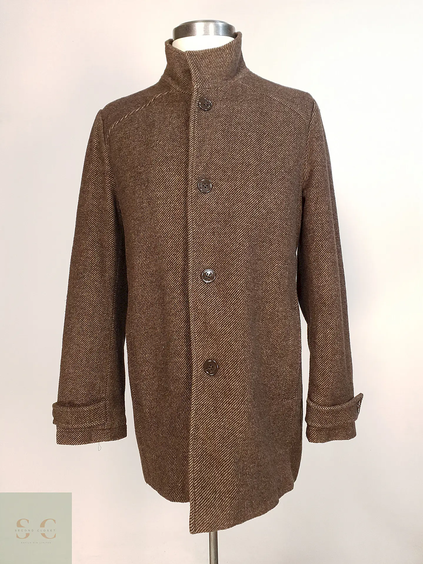 Abrigo Café Kenneth Cole Lana Talla ML 1