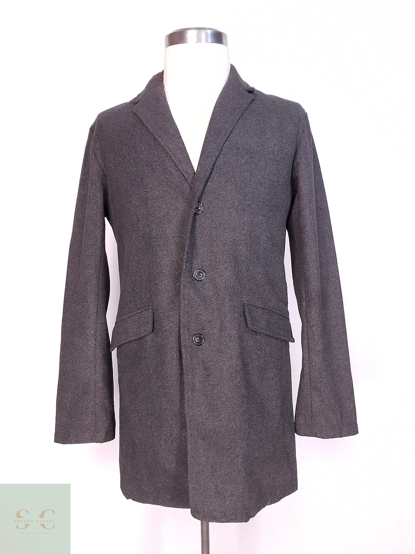 Abrigo Plomo Beno Exclusive Label Lana Talla M 1