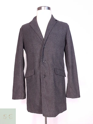 Abrigo Plomo Beno Exclusive Label Mezcla Lana Talla M