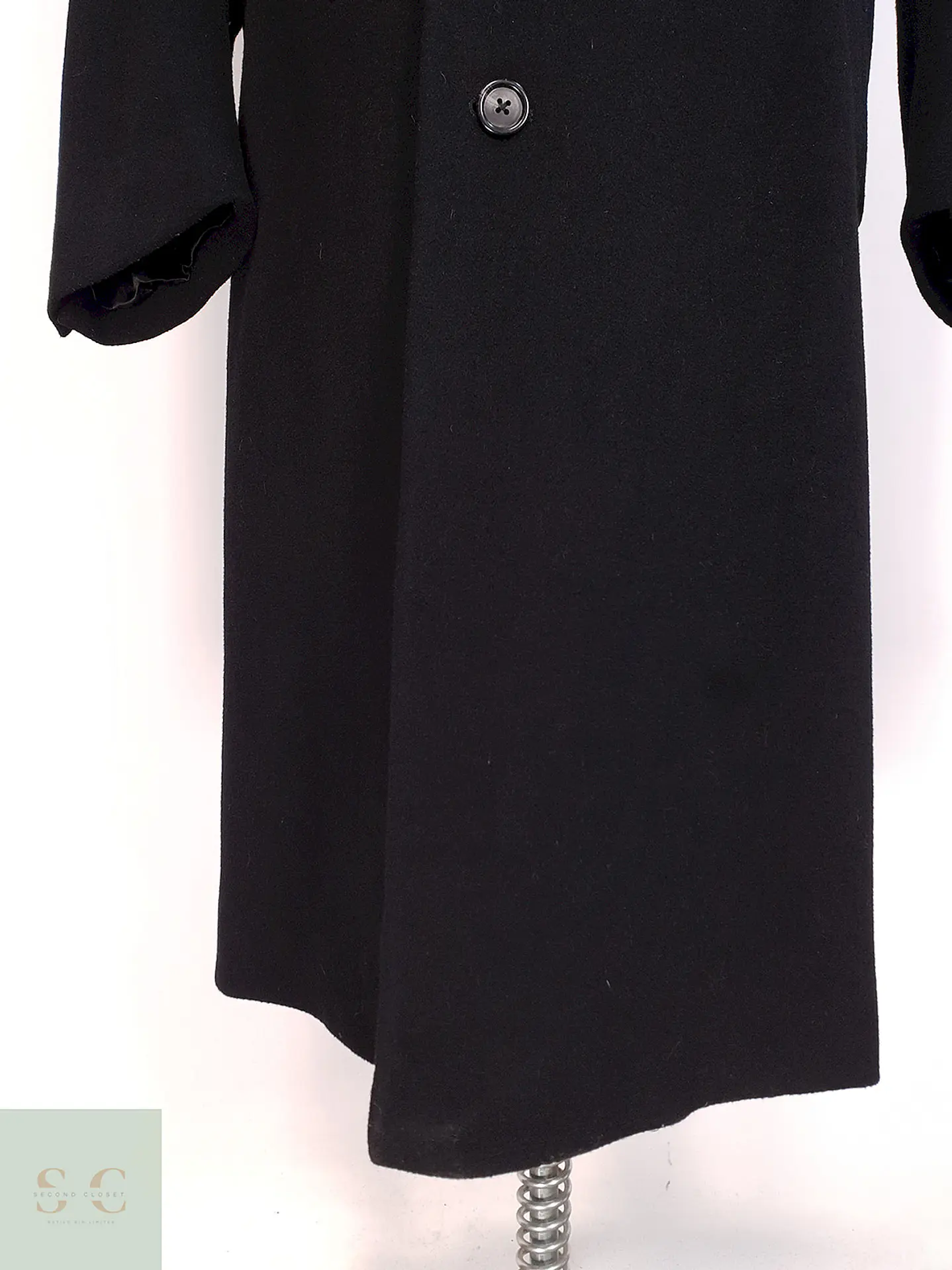 Abrigo Largo Negro Lana George Talla XL 9