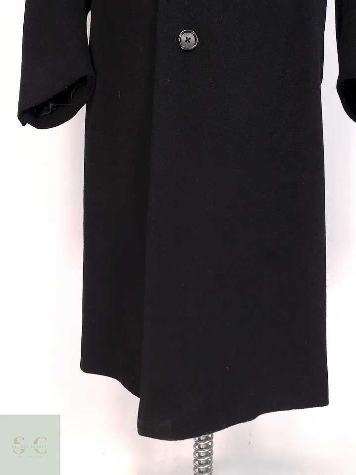 Abrigo Largo Negro Lana George Talla XL 9