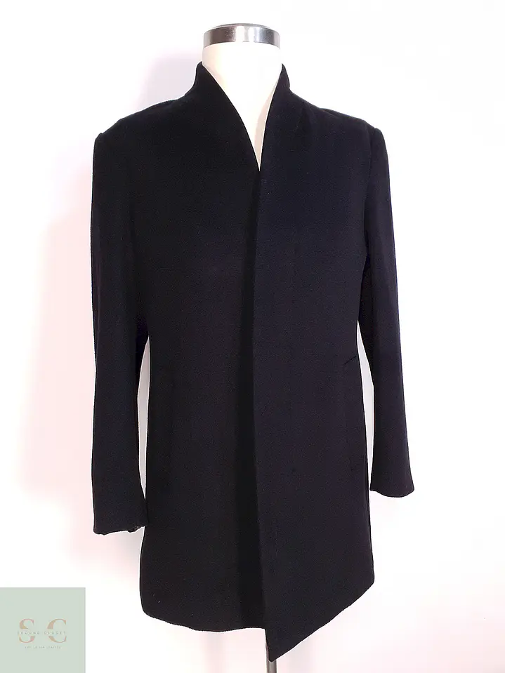 Abrigo Negro Aptro 100% Lana Talla M 2