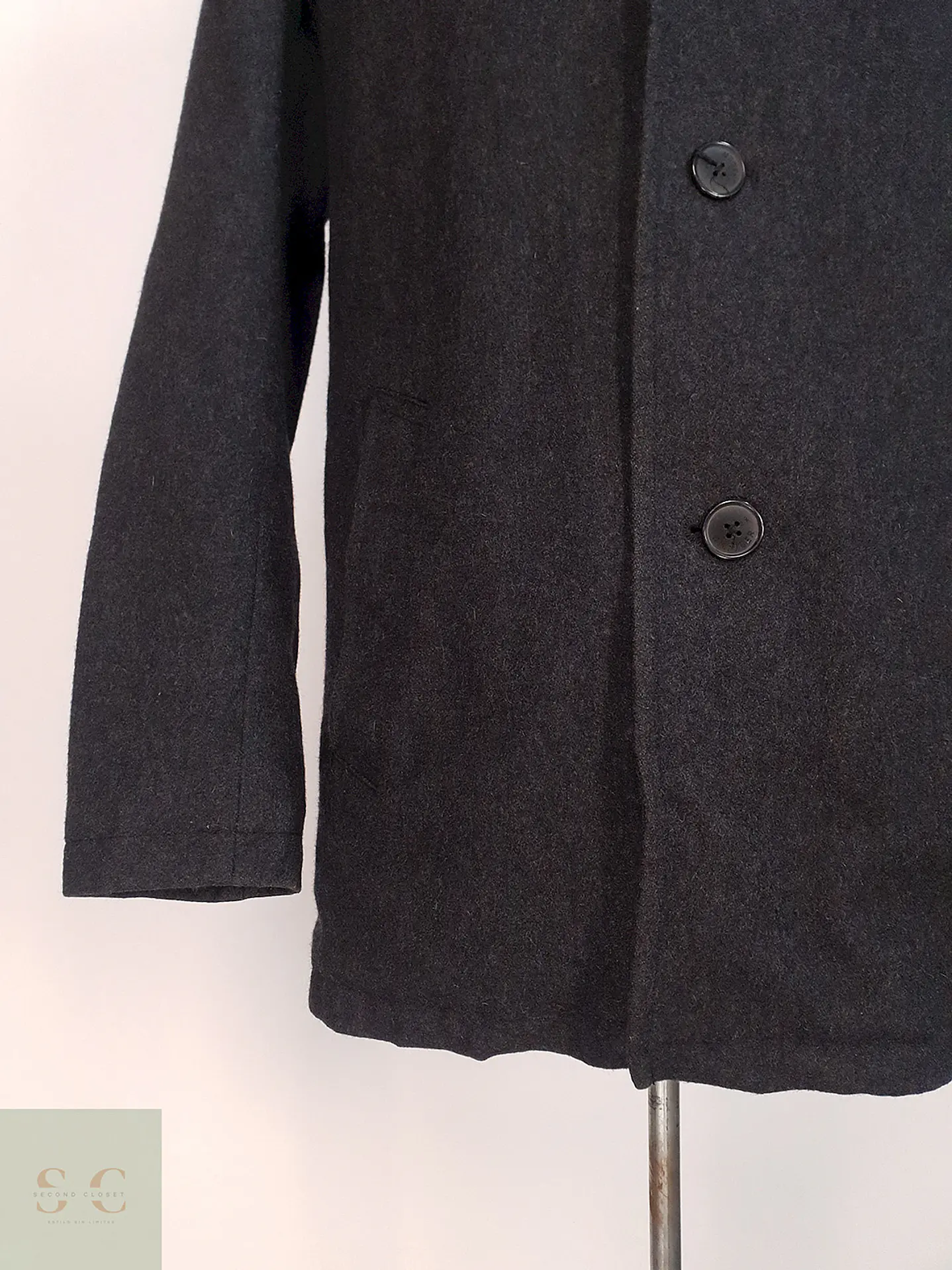 Abrigo Tommy Hilfiger Plomo - Lana Talla SM 2