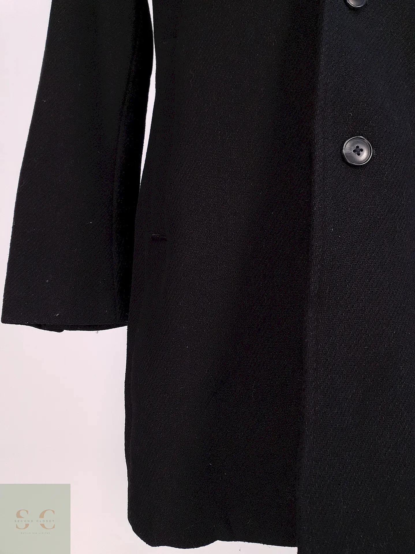 Abrigo Negro GAP Lana Italiano Lanificio Nello Gori - Talla S 6