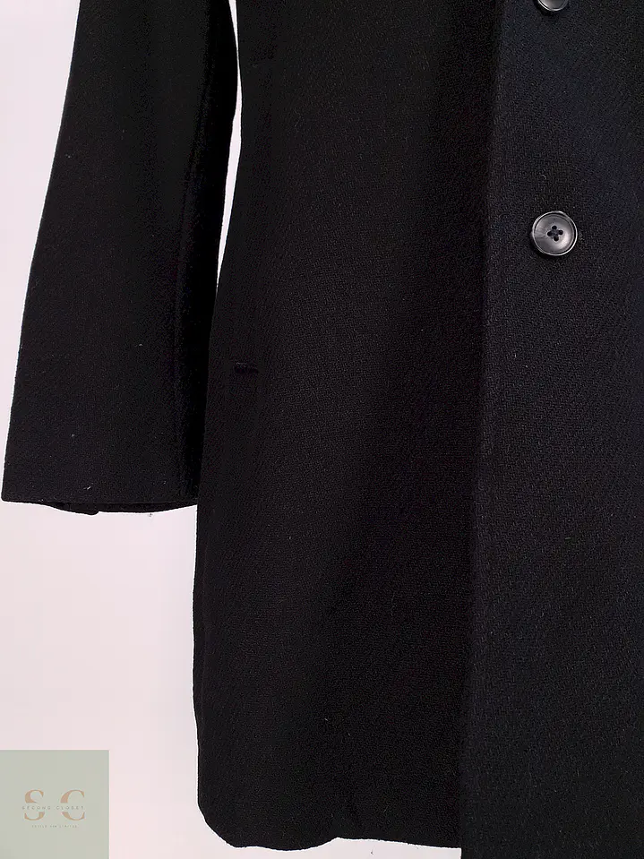 Abrigo Negro GAP Lana Italiano Lanificio Nello Gori - Talla S 6