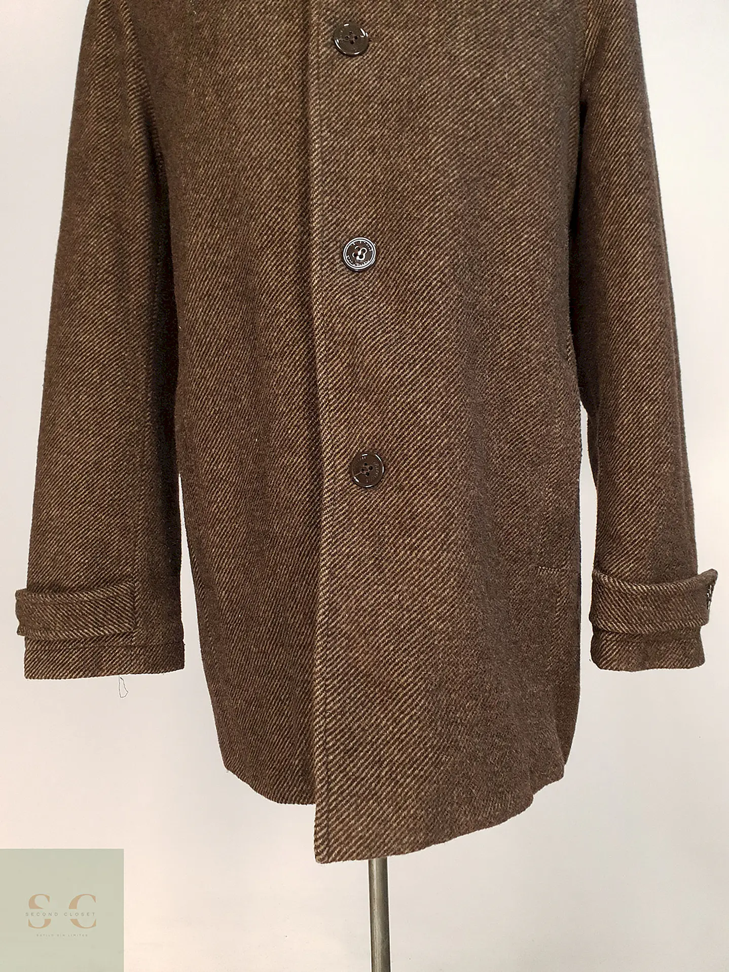 Abrigo Café Kenneth Cole Lana Talla ML 2