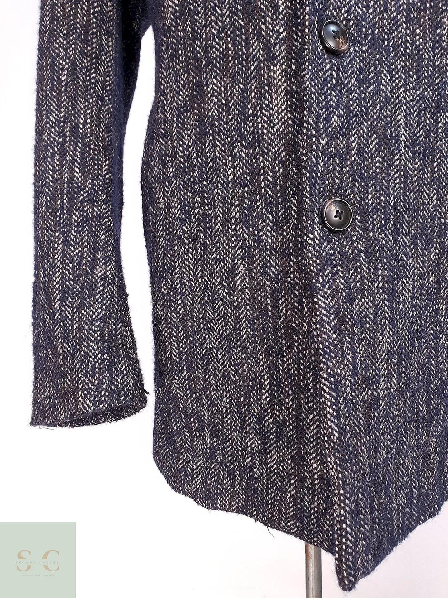 Abrigo Italiano Conbipel Azul Lana Talla M 10