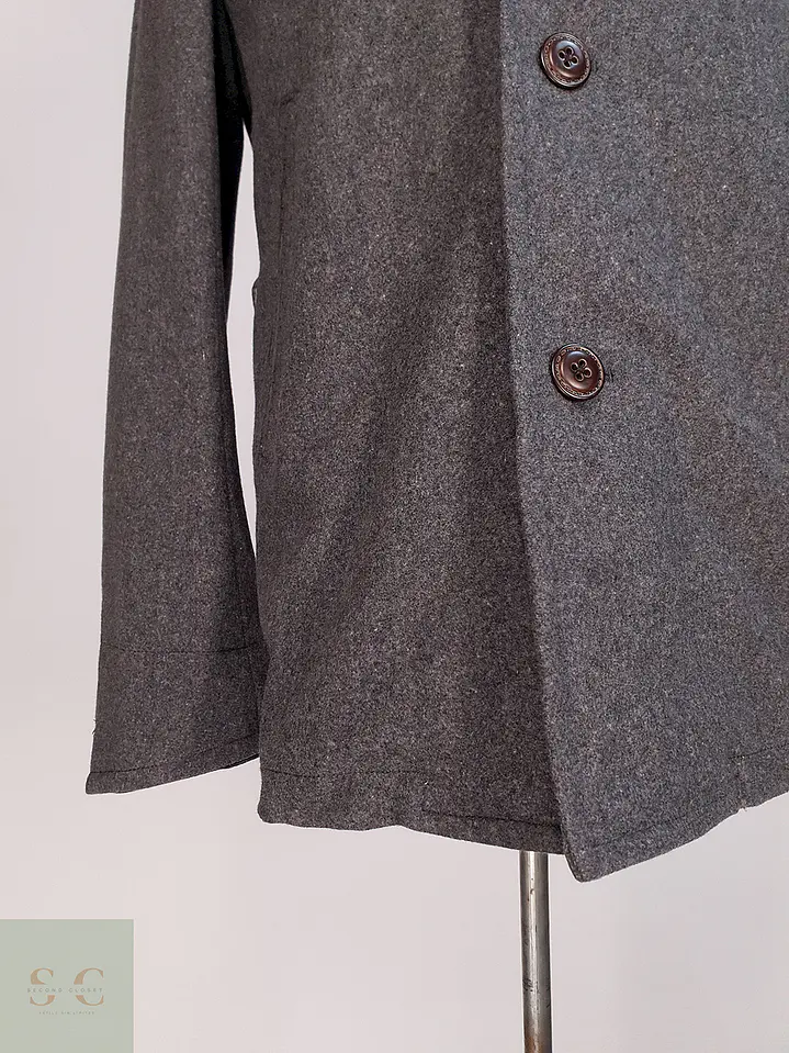 Abrigo Corto Gris Lana Cashmere Mens Melrose con Chaleco Talla SM 2