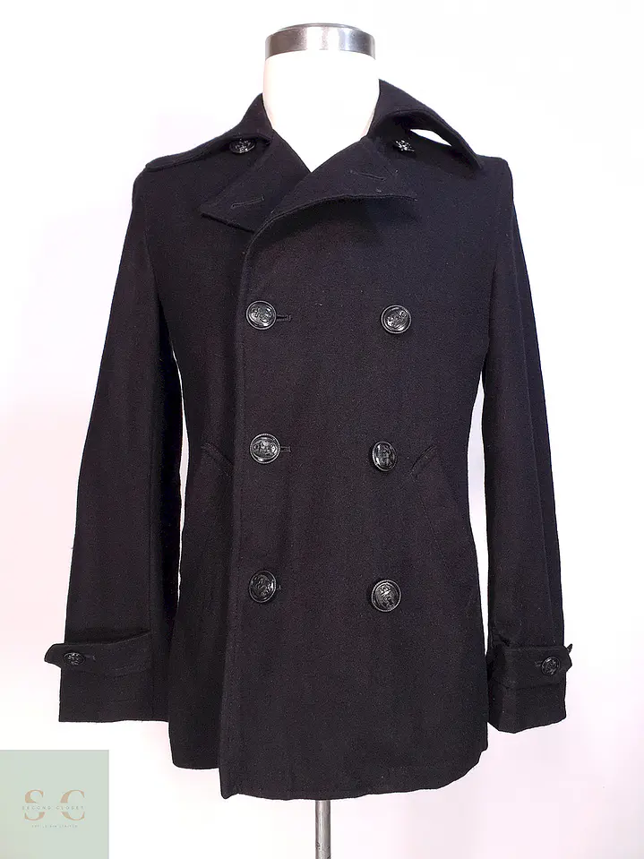 Abrigo Marinero Negro Japonés Suggestion - Lana Talla S 2
