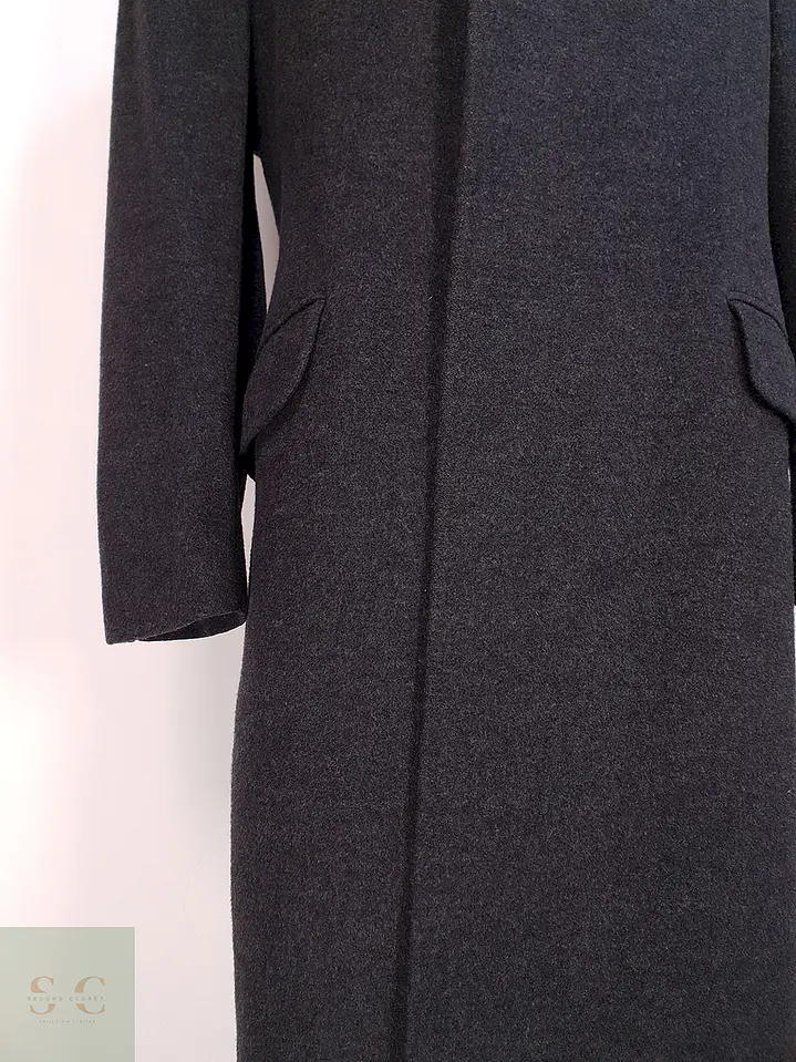 Abrigo Largo Plomo San Remo Lana Virgen Cashmere Talla 2XL 7