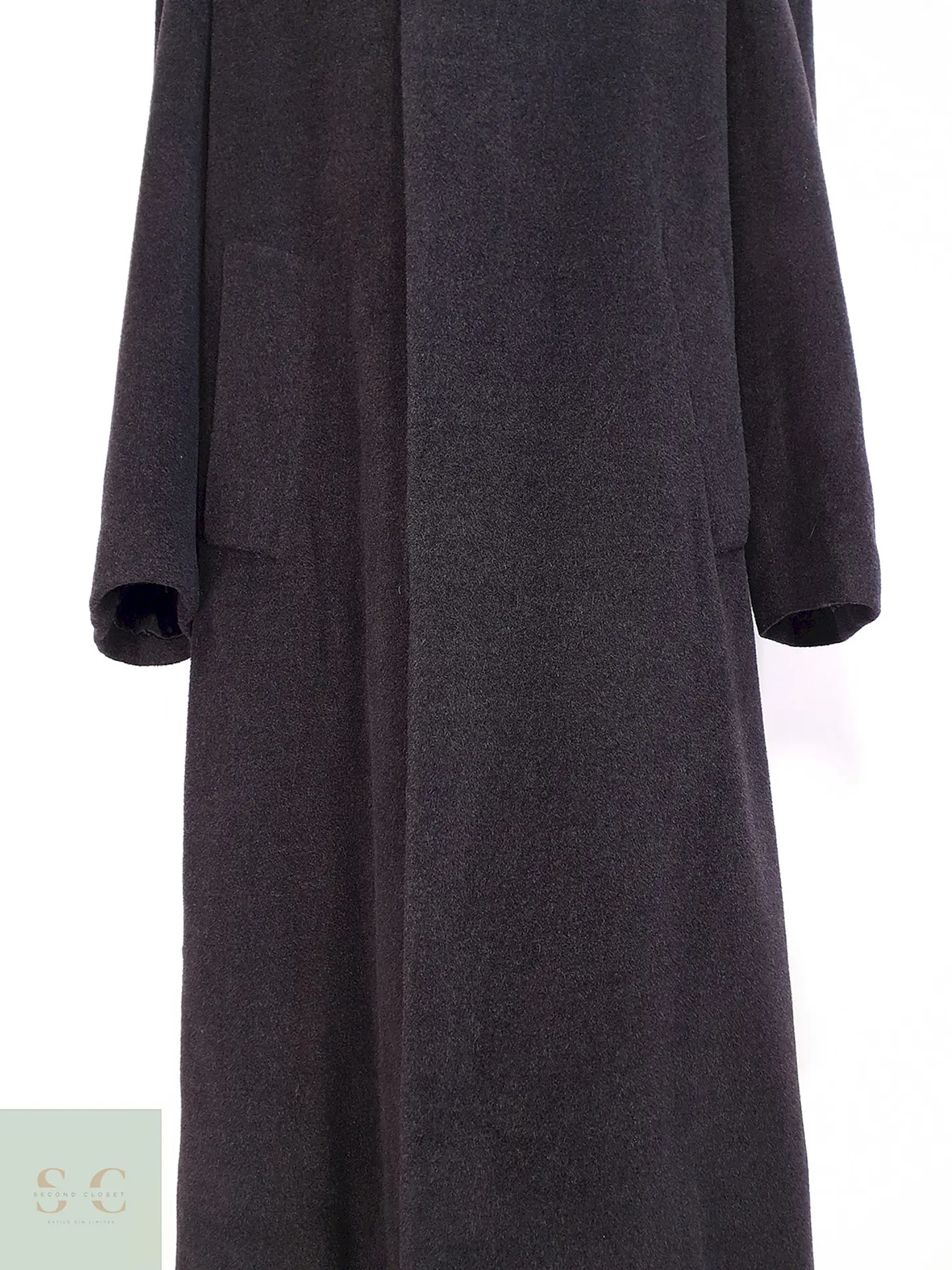 Abrigo Largo Plomo Black Watch Lana Cashmere Talla L 8