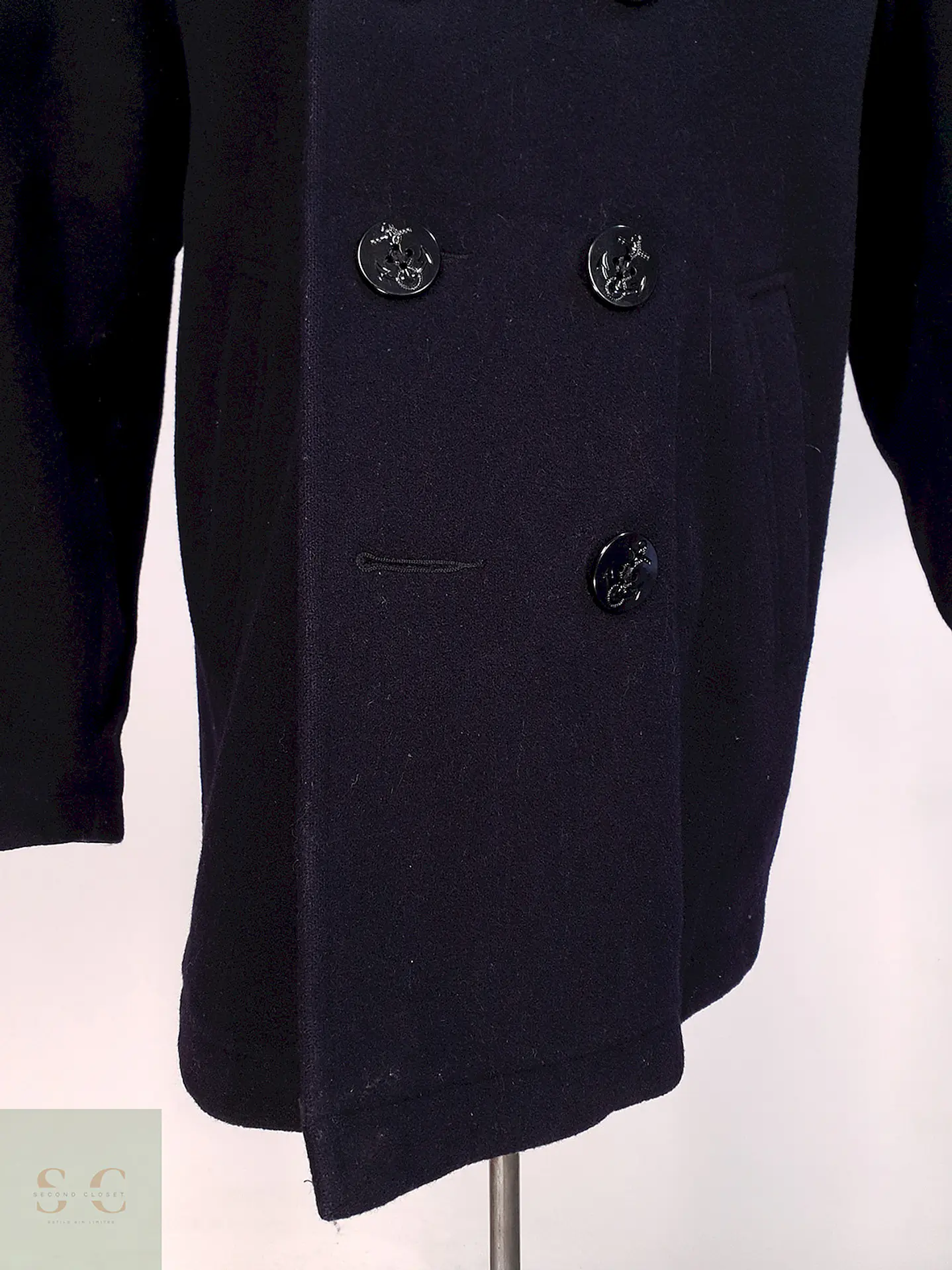 Abrigo Marinero Azul Gap - Lana Talla L 3