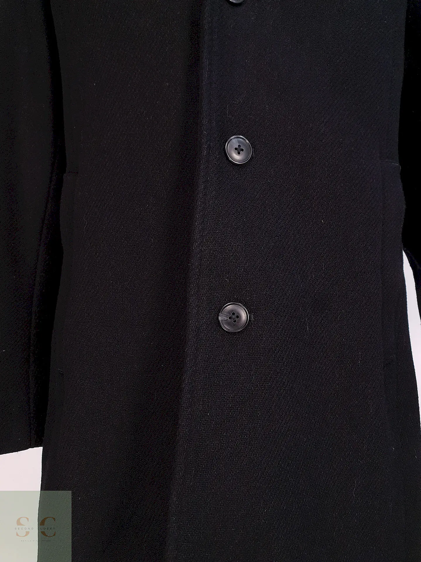 Abrigo Negro GAP Lana Italiano Lanificio Nello Gori - Talla S 7