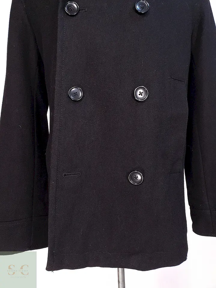 Abrigo Marinero Negro Merona Lana Talla M 5