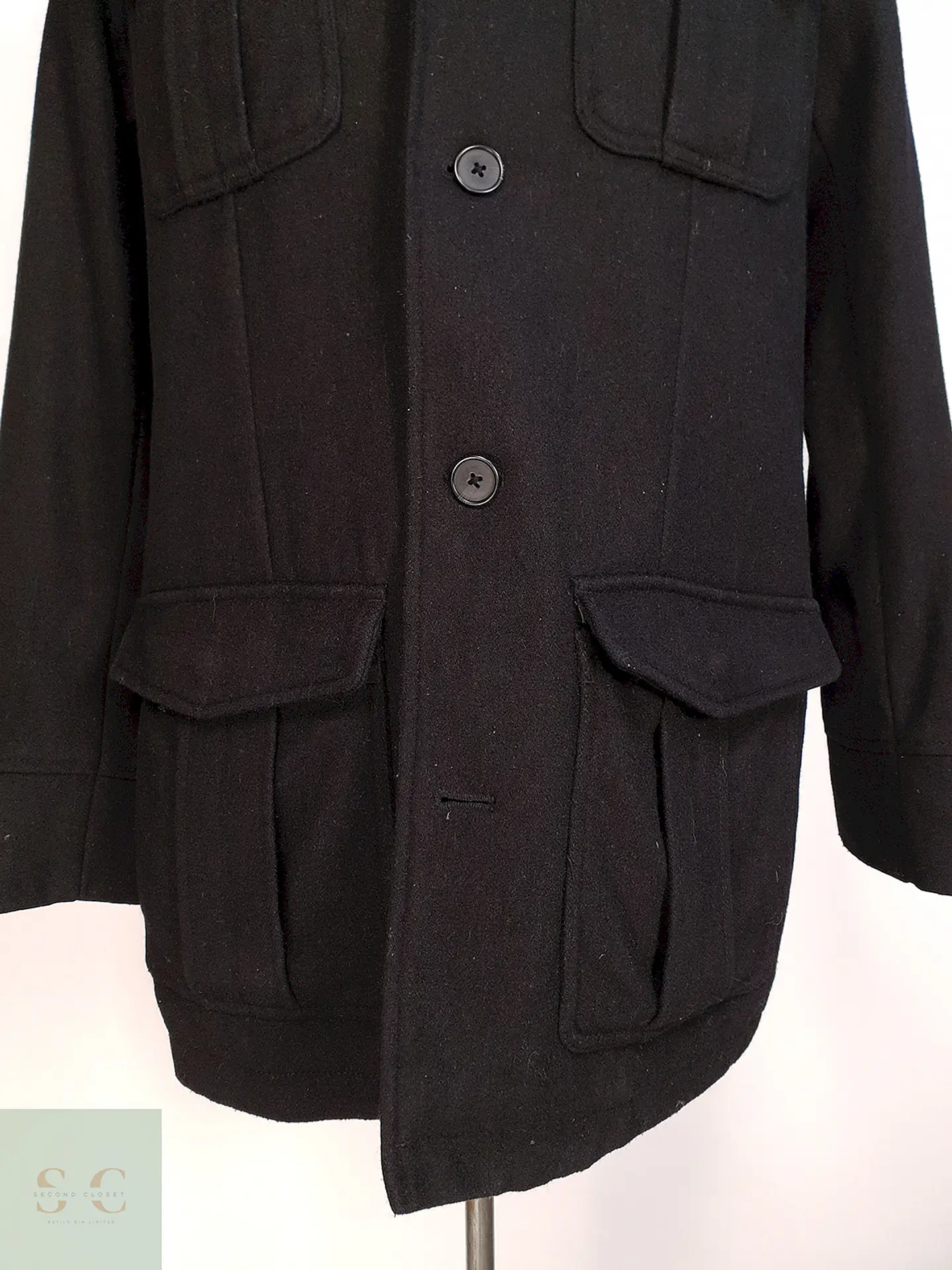 Abrigo Chaqueta Alfani Negro - Lana Talla L 5