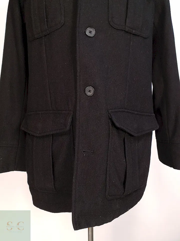 Abrigo Chaqueta Alfani Negro - Lana Talla L 5