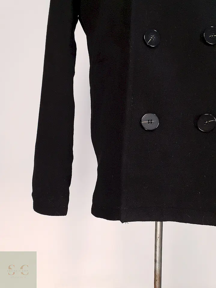 Abrigo Marinero Negro Kenneth Cole - Lana Talla S 3