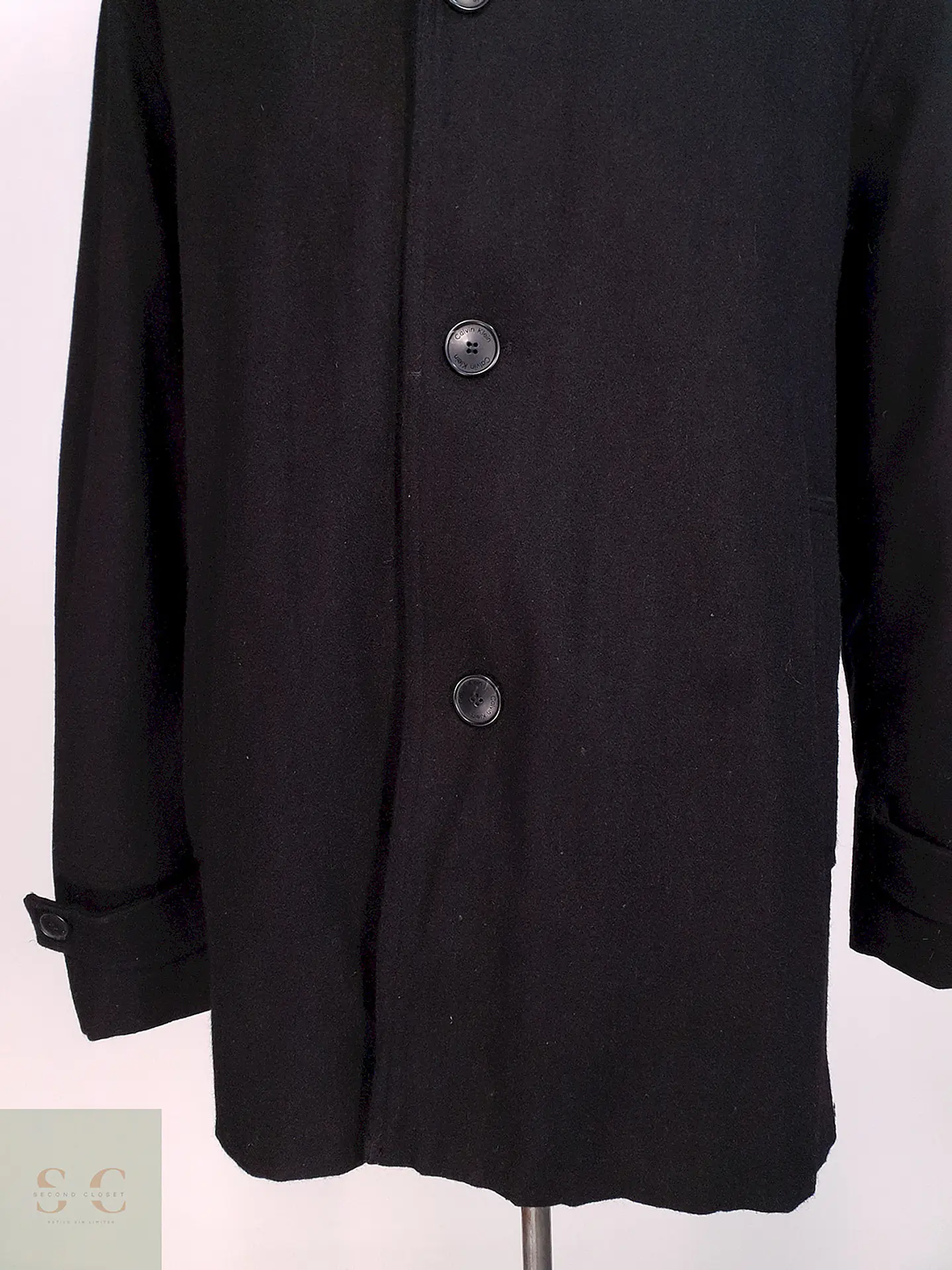 Abrigo Chaquetón Negro Calvin Klein 50% Lana Talla XXL 3
