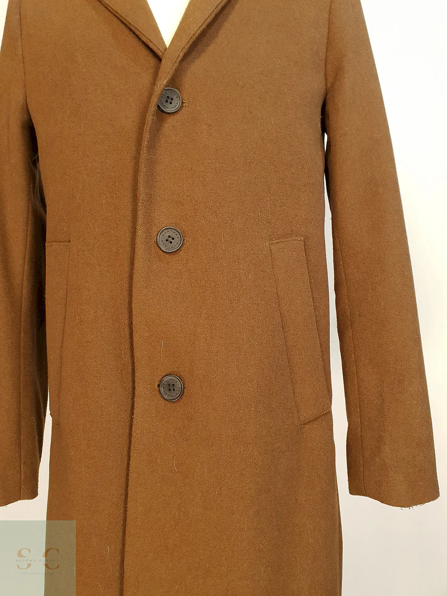 Abrigo Camel H&M Mezcla Lana Talla S 3