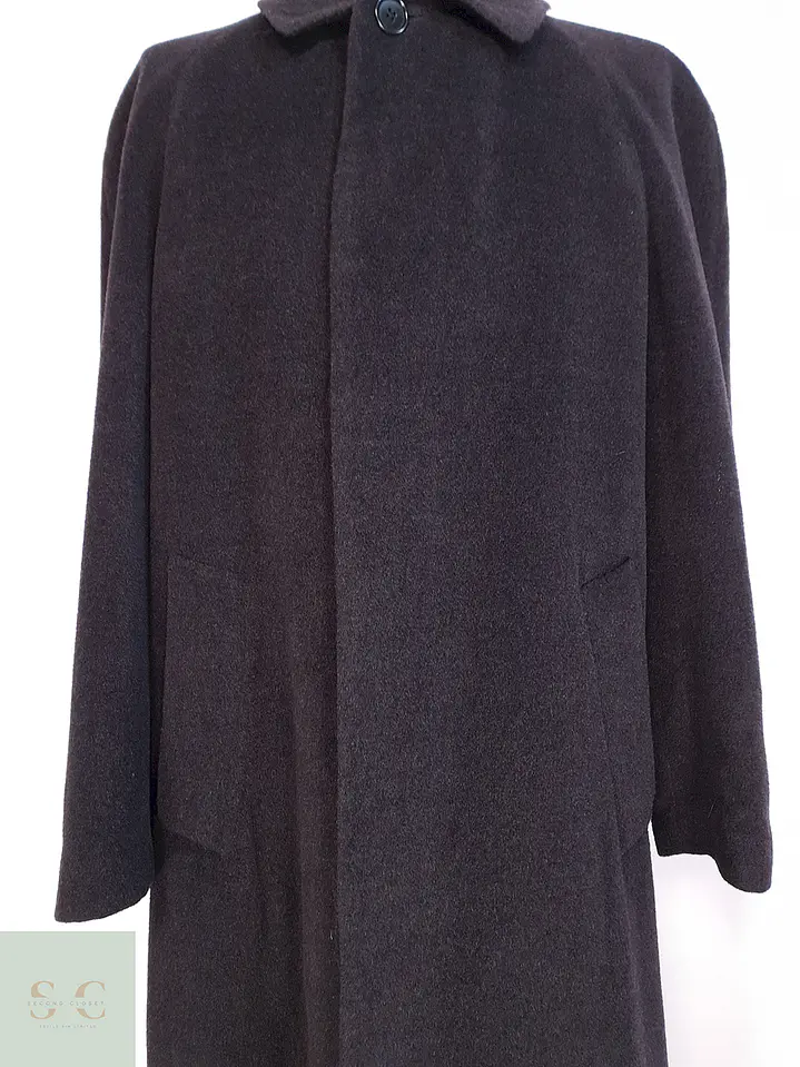 Abrigo Largo Plomo Black Watch Lana Cashmere Talla L 9