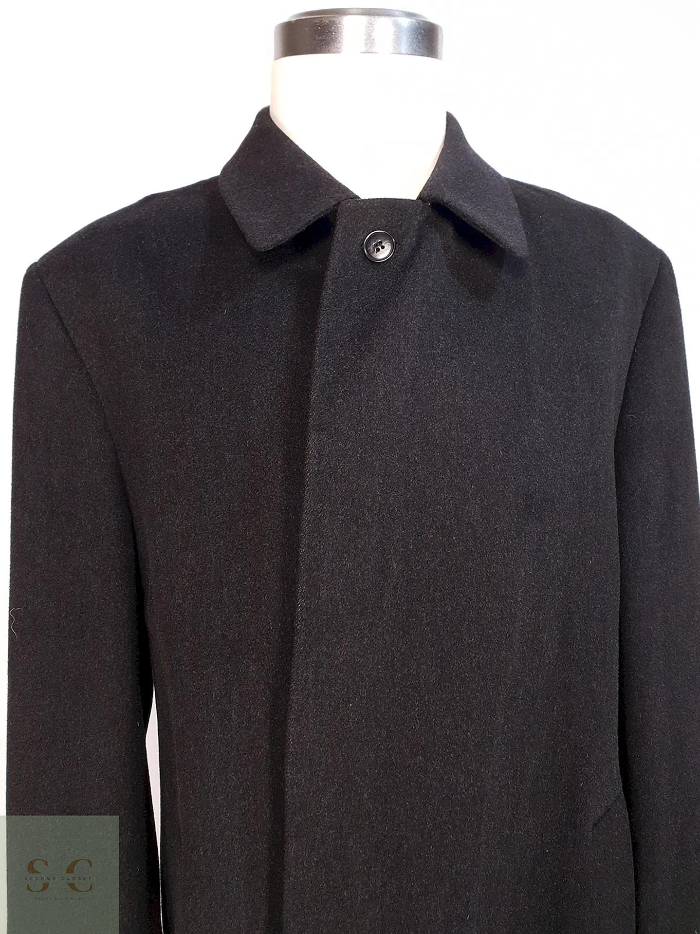 Abrigo Largo Plomo Marengo Italiano 100% Lana Virgen Piacenza Talla XXL 4