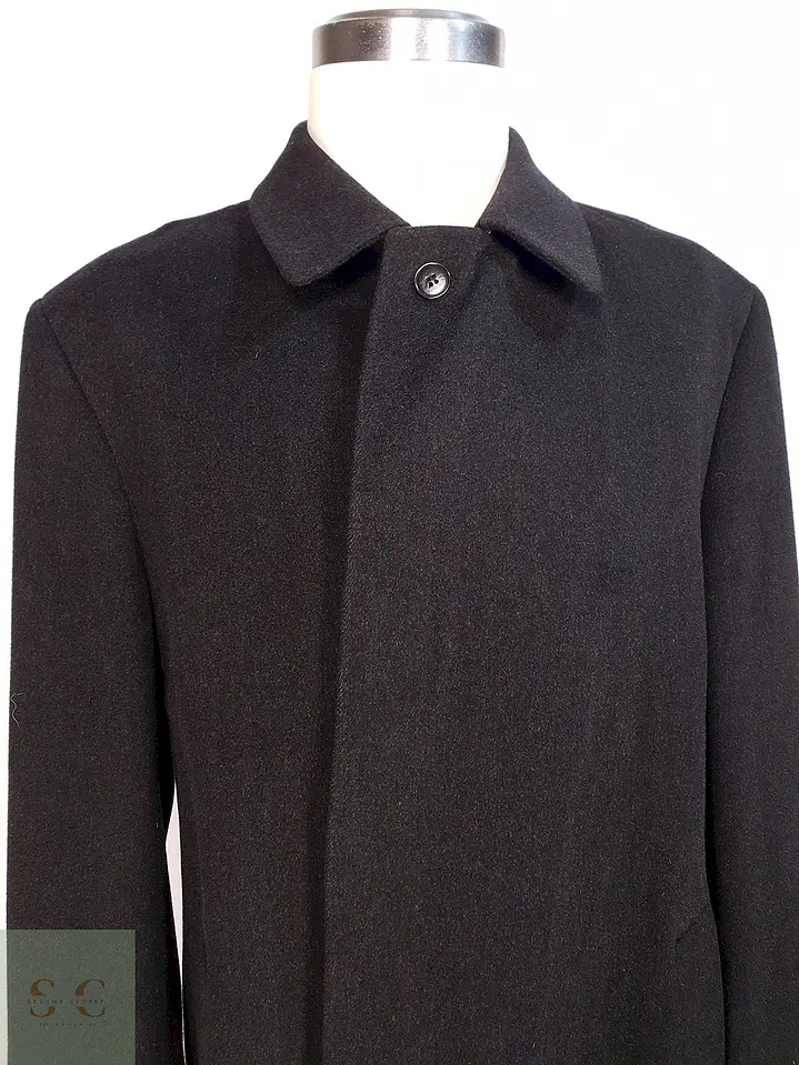 Abrigo Largo Plomo Marengo Italiano 100% Lana Virgen Piacenza Talla XXL 4
