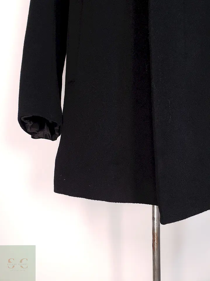 Abrigo Negro Aptro 100% Lana Talla M 5